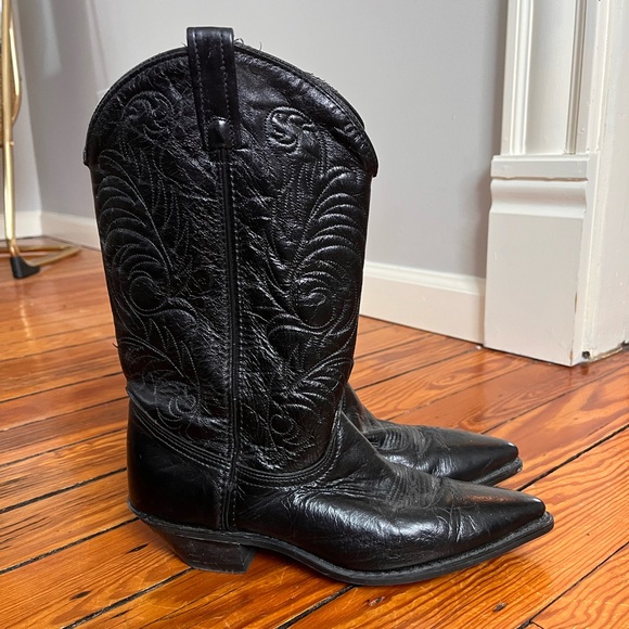 ACME Shoes - ACME Black Leather Western Cowboy Boots